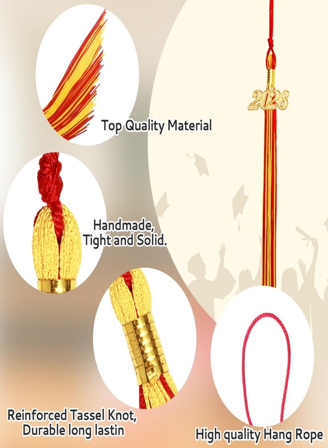 Nelisylux 2026 Tassel Graduation, Red and Gold Graduation Tassel, 2026 Tassel Charms for Graduations Cap Decorations, Tassels Memorial Grad Cords for College High School Graduate Hat Ceremonies Accessories - Image 5